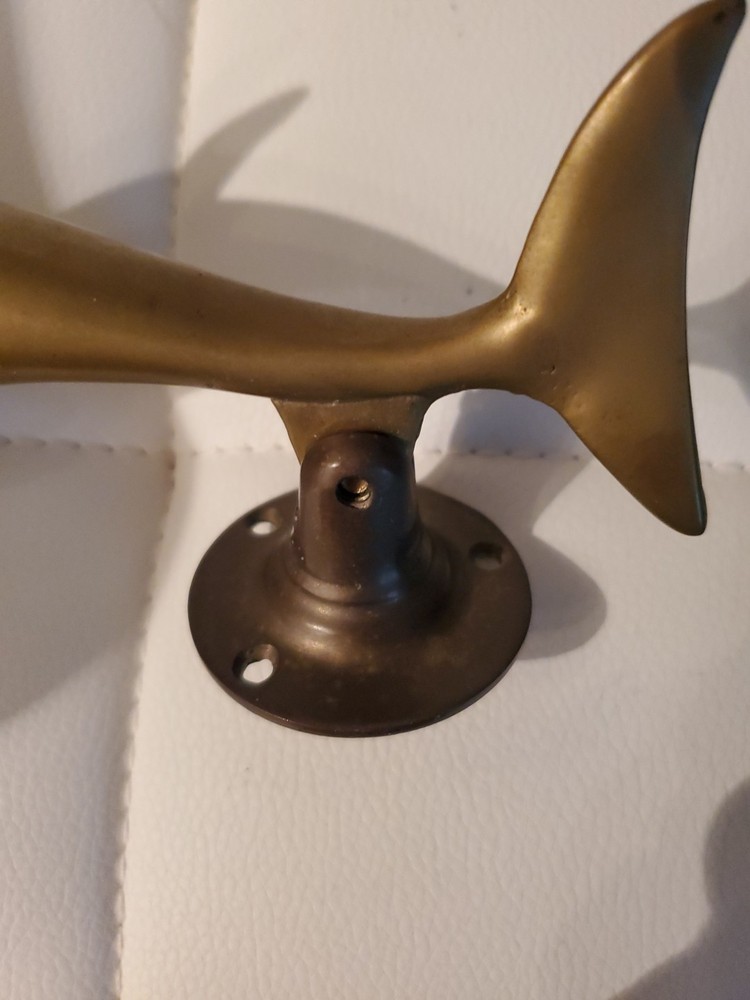 Vintage solid brass dolphin doorknocker 7.5"