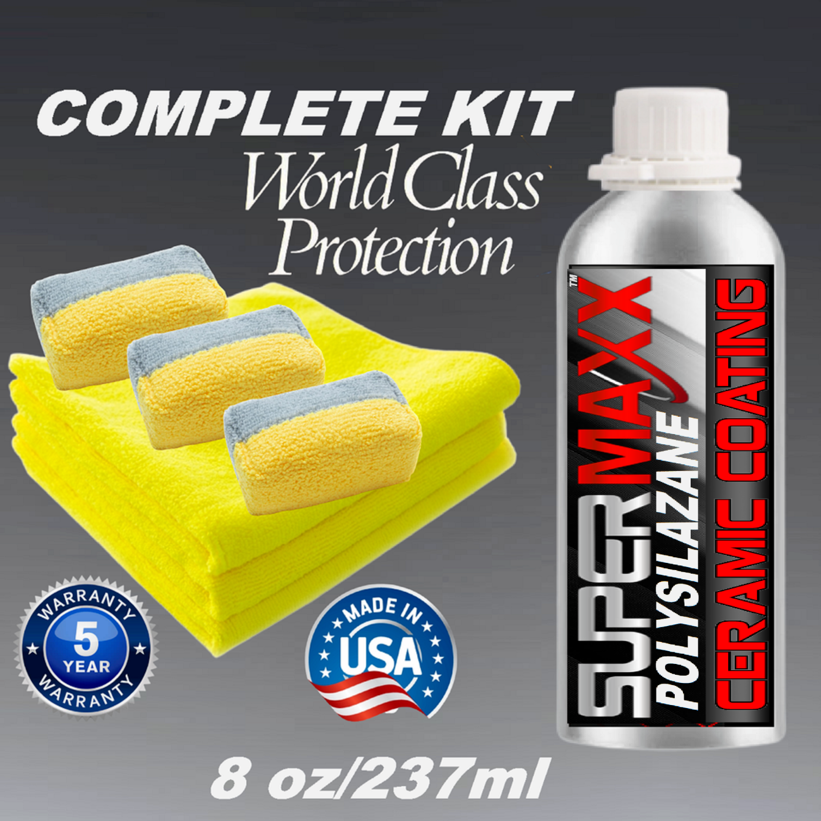 POLYSILAZANE CERAMIC CAR COATING TRICURE TECHNOLOGY PROTECTION 8oz/237ml - KIT