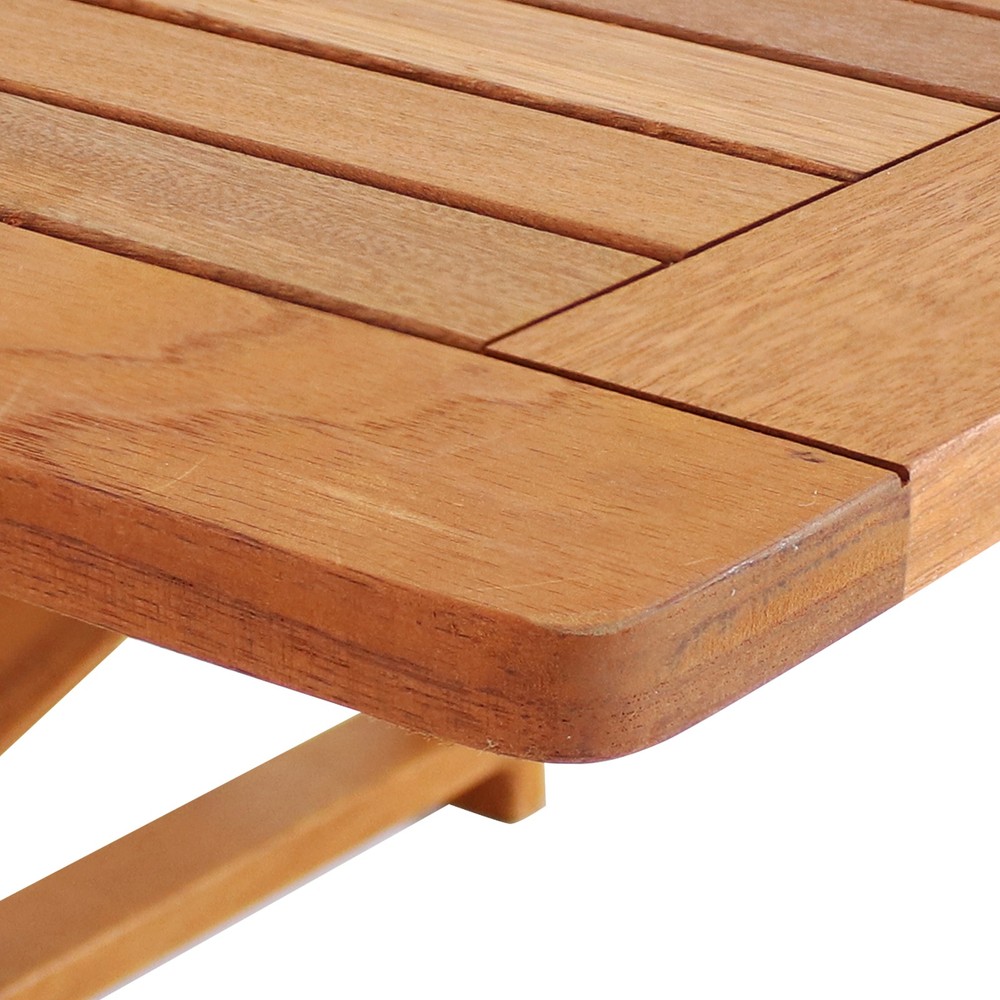 Meranti Folding Balcony Railing Table by Sunnydaze