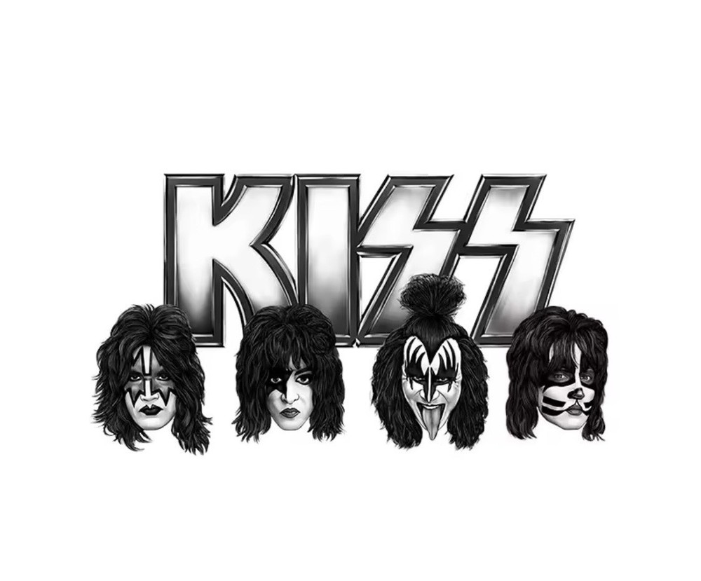 KISS Letters-Faces Iron On Transfer for T Shirt & Other Light Fabrics