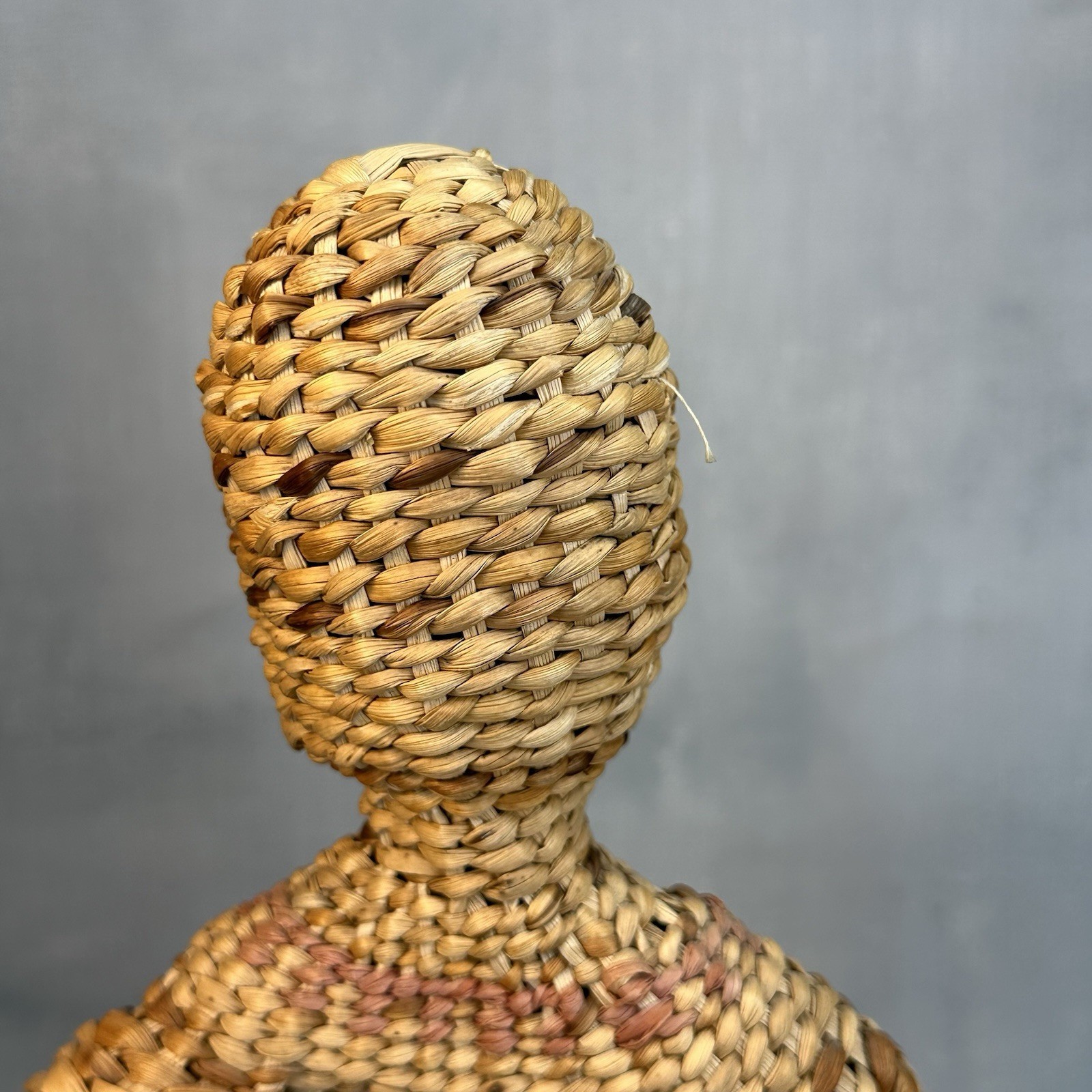 Vintage Native American Skokomish Basketry Basket Doll Woman Dress 13”