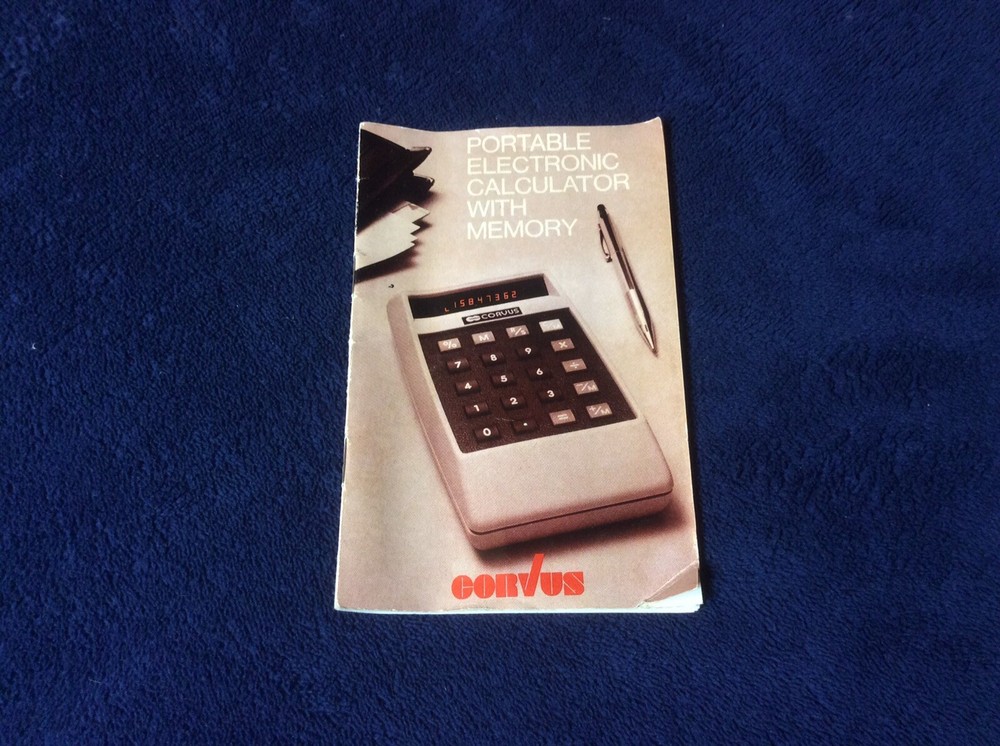 Vintage Corvus Electronic Calculator Instruction Book