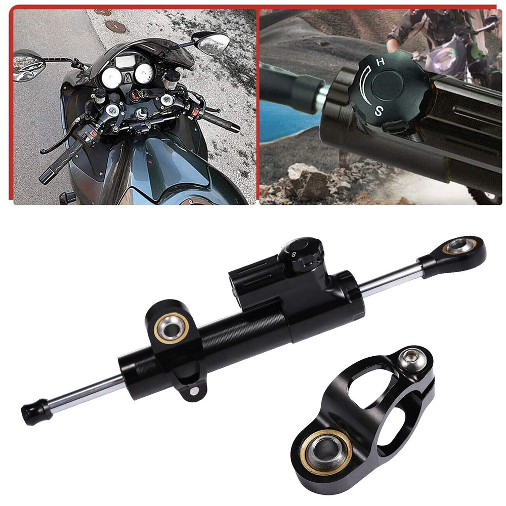 CNC Black Universal Adjustable Steering Damper Stabilizer Motorcycle Accessories