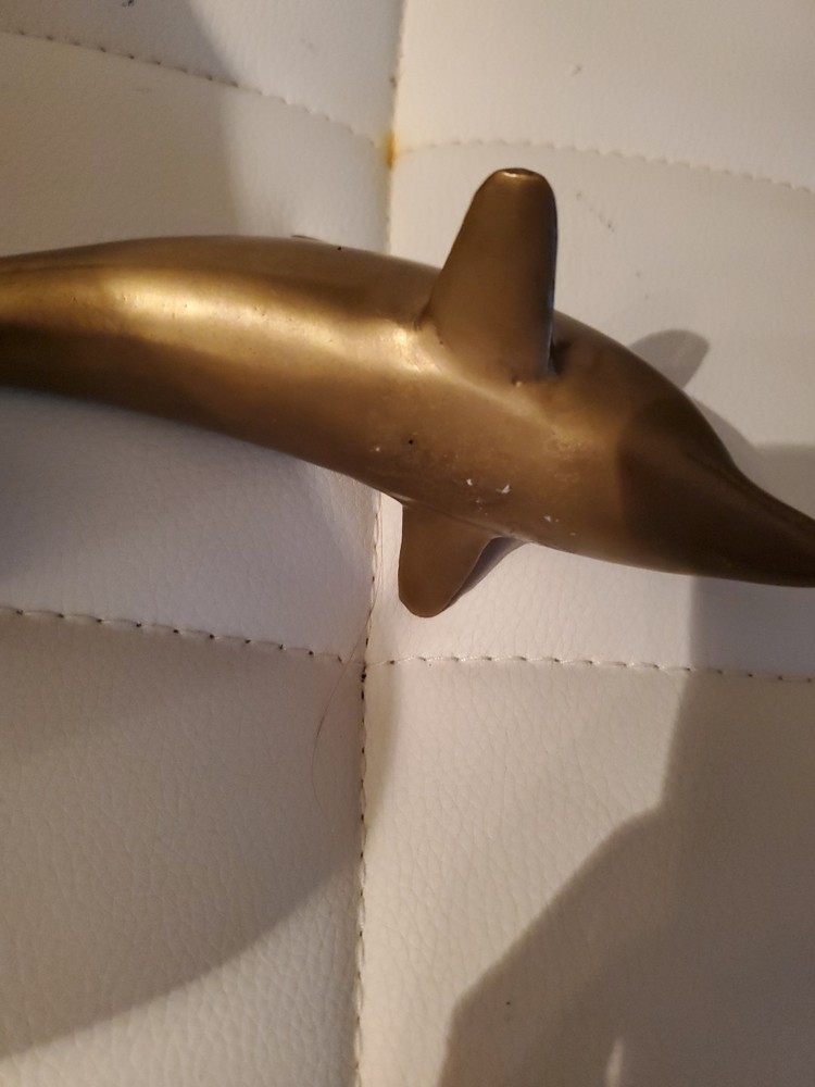 Vintage solid brass dolphin doorknocker 7.5"