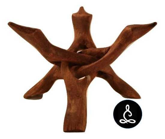6 inch Wood Cobra Tripod Stand for display of Abalone Shell, Crystal or Geode