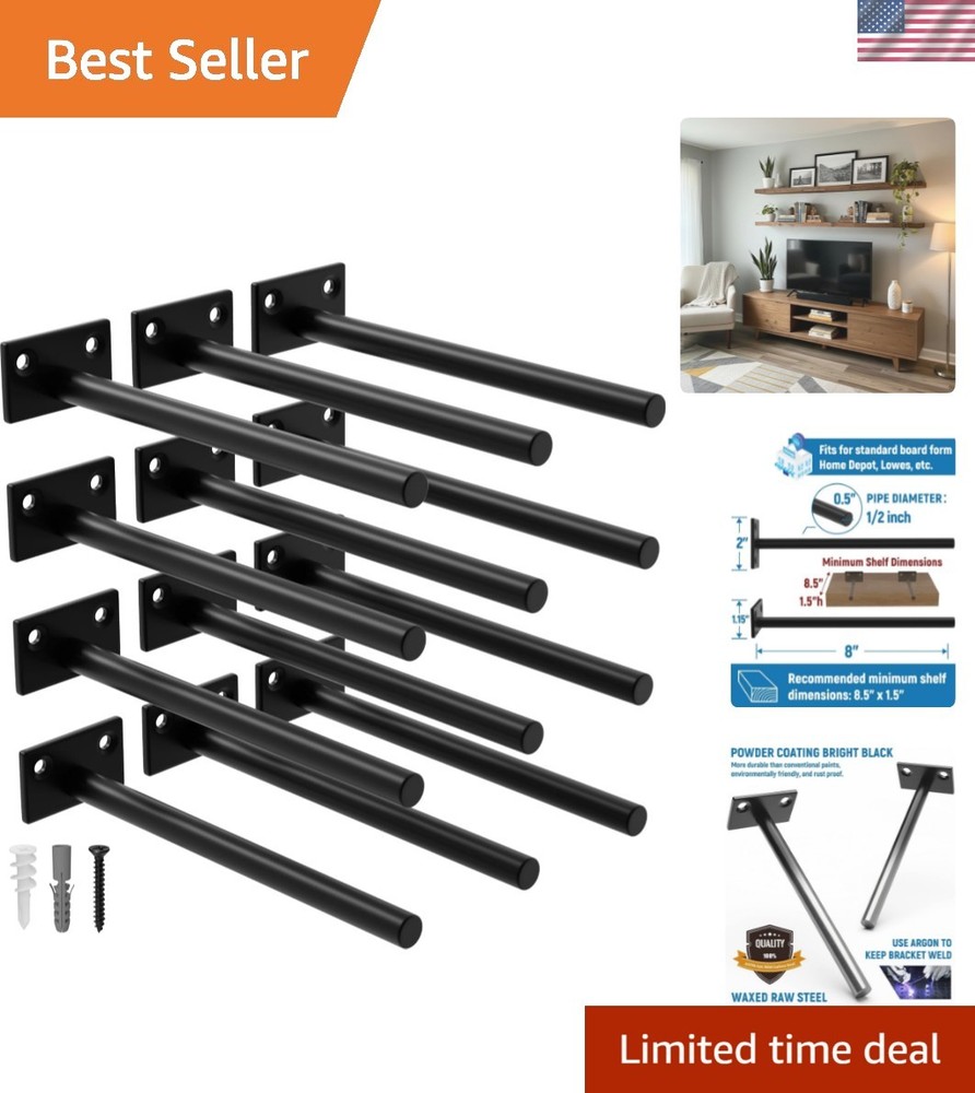 Durable 12-Pack Floating Shelf Brackets - 110 lb Capacity & Easy Install