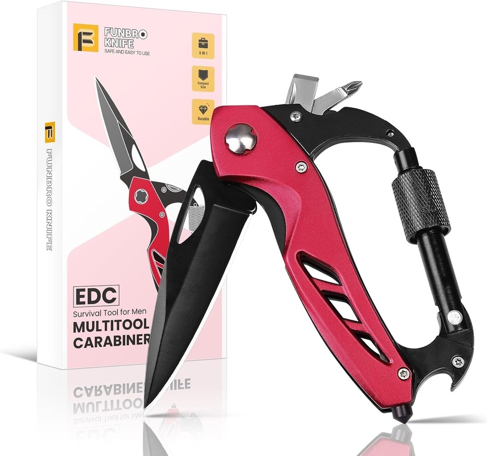 Lava Red 6-in-1 Multitool Knife: Compact, Stylish, and Versatile Gift