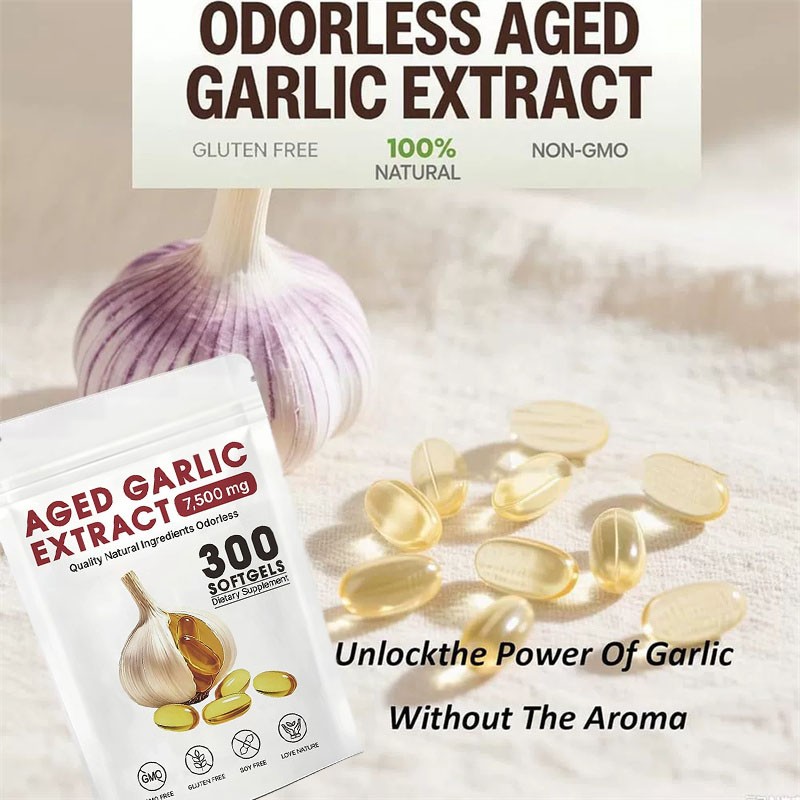 Elare Aged Garlic Extract, 300 Softgels, 7500mg Odorless Heart & Immune USA Hot