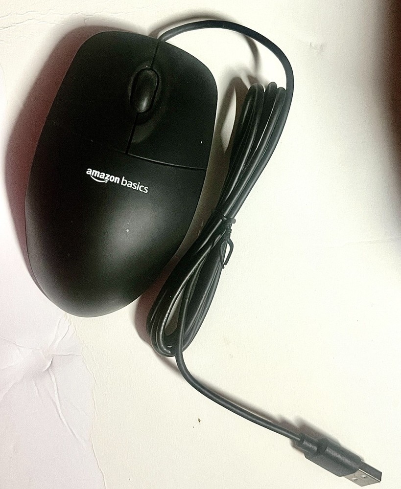 Amazon Basics USB Wired Computer Keyboard (QWERTY) and Mouse Bundle Pack, Black