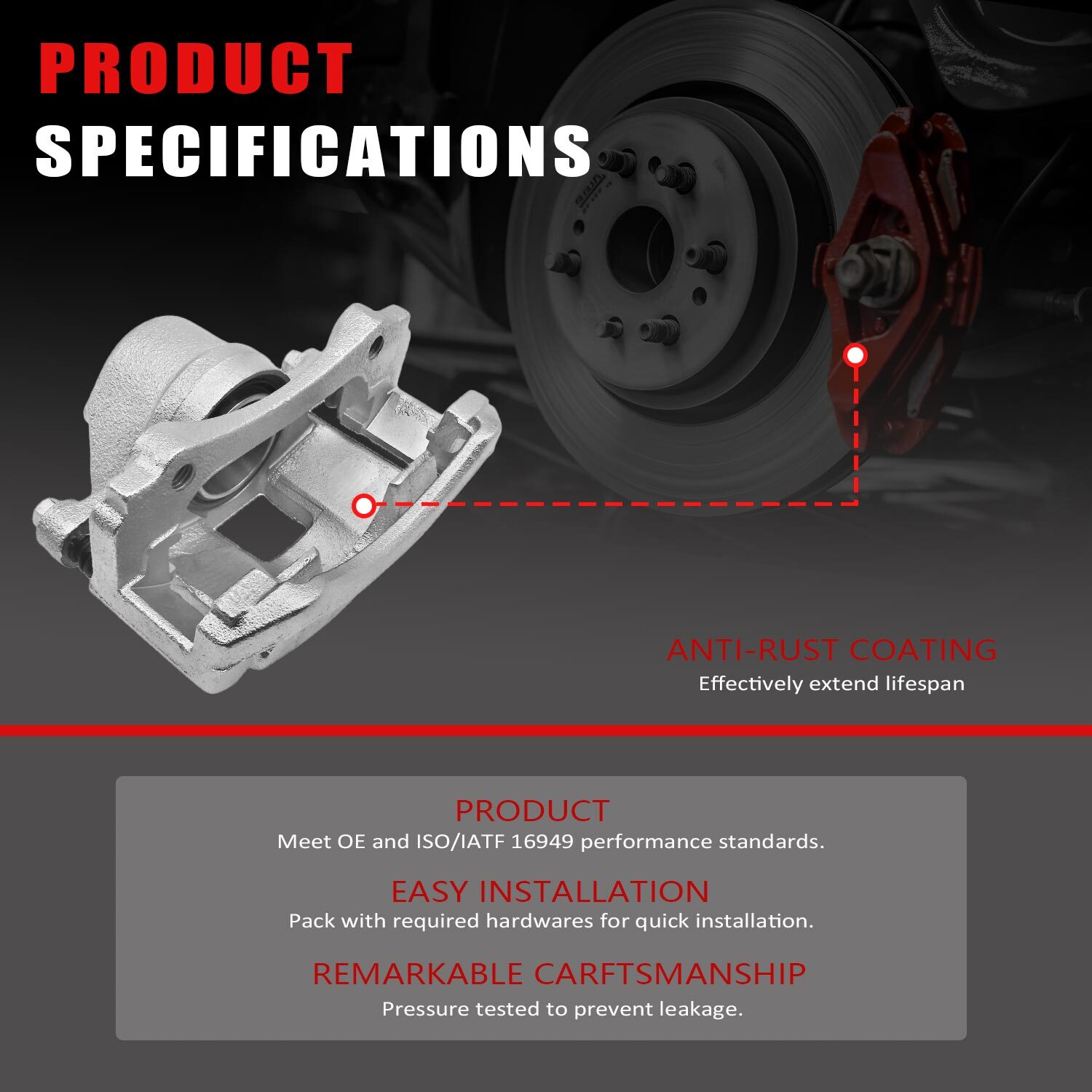 2x Brake Caliper for Chevrolet Camaro Cadillac ATS CTS CT6 Front Left & Right