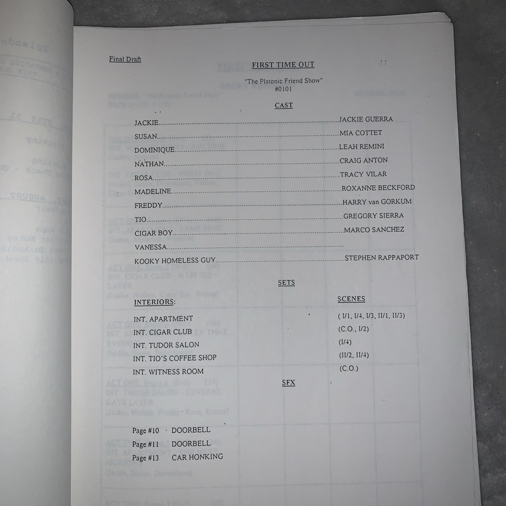 First Time Out TV Show Script