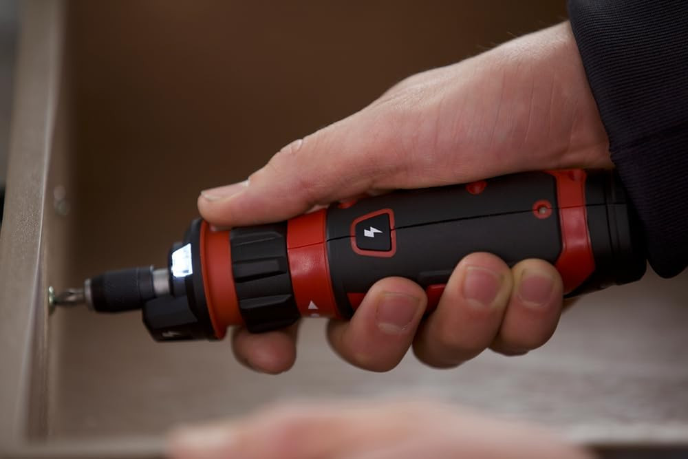 Rechargeable 4V Cordless Screwdriver with Circuit Sensor Technology, Includes...