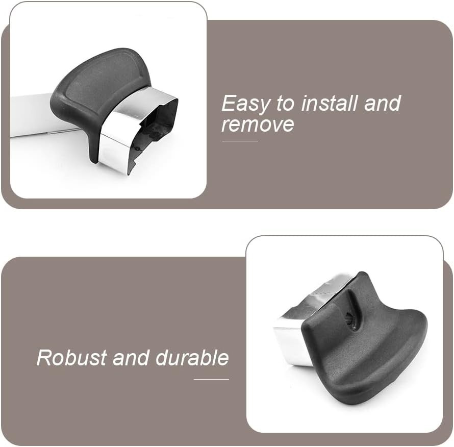2 Pack Pot Pan Side Handle Replacement Single Hole Black with Mounting Screws