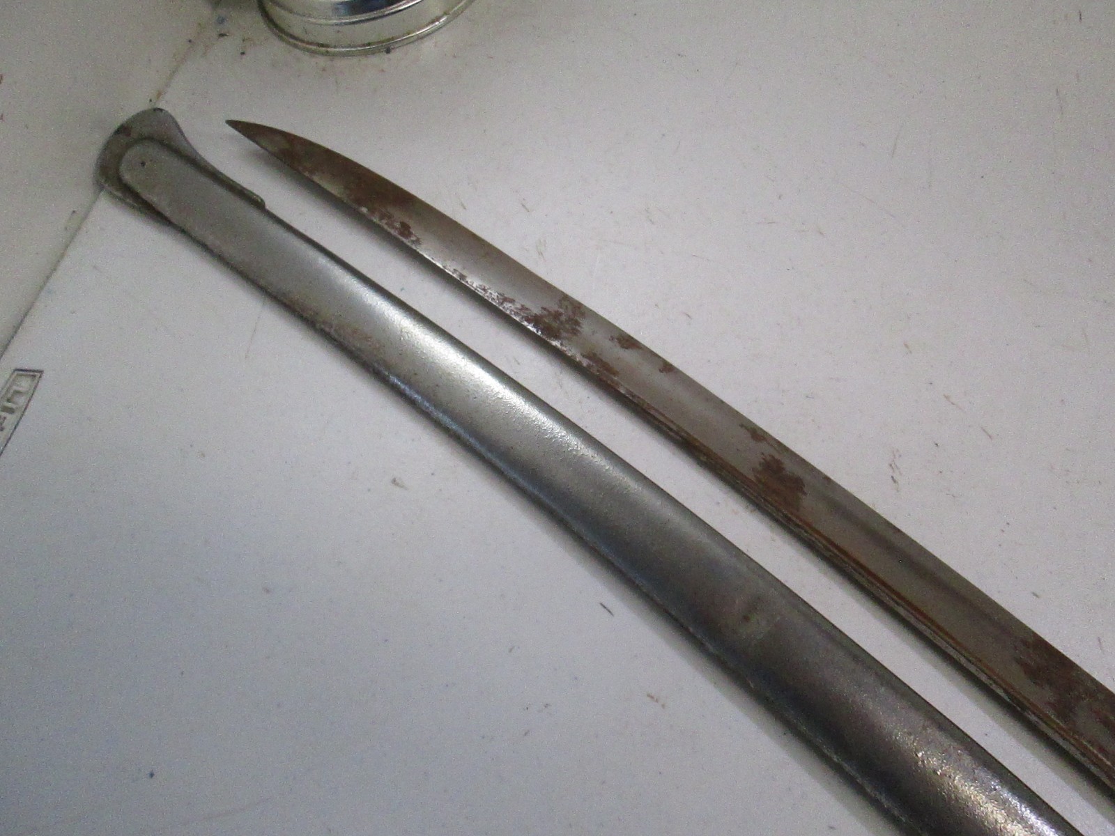 US CIVIL WAR CAVALRY SWORD CONFEDERATE? & SCABBARD GERMAN IMPORT MARKED R &C 124