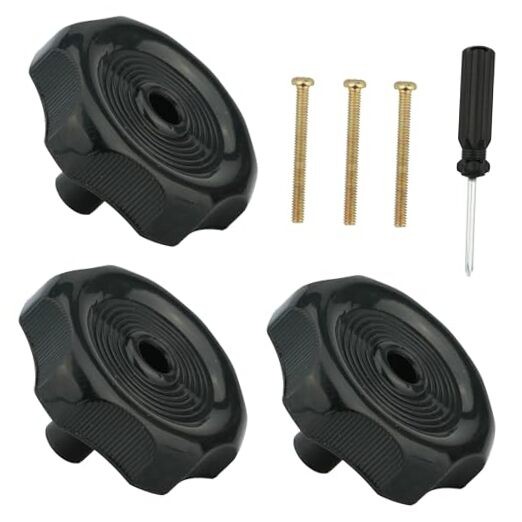 3 Pack RV Window Vent Knobs 1 Inch Shaft and 2-1/4 Inch Diameter Plastic