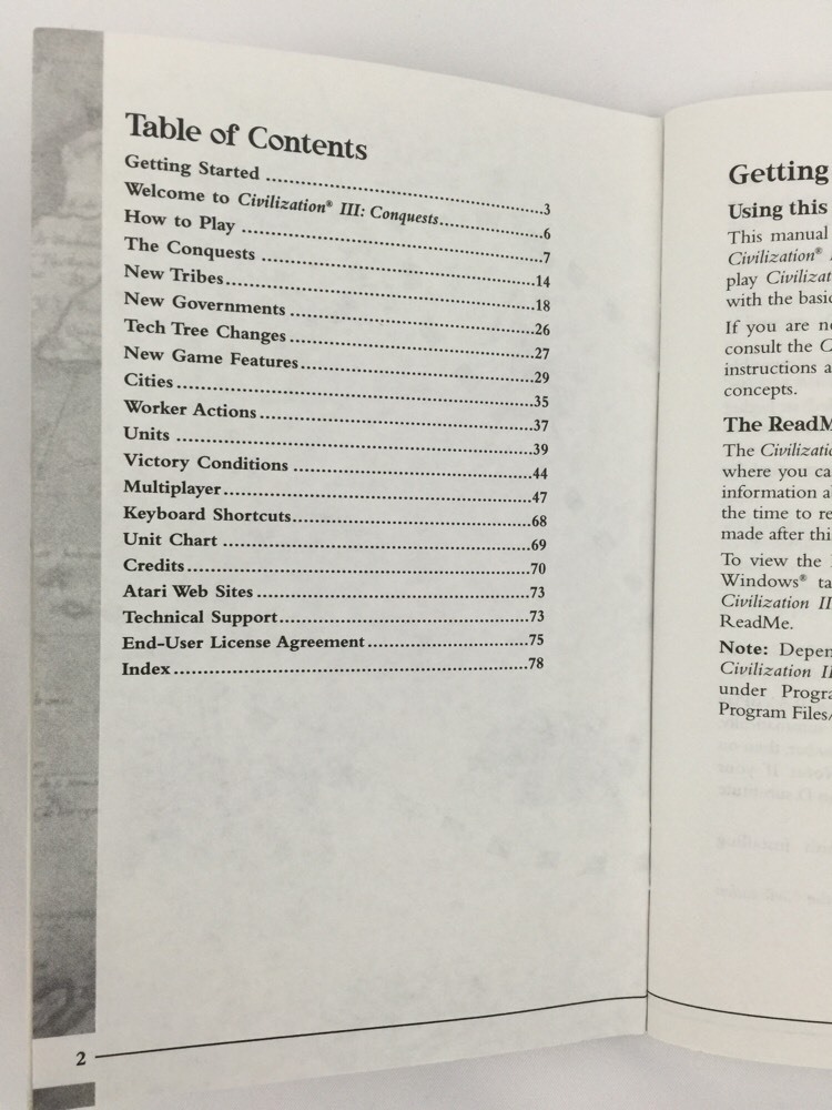 Sid Meier's Civilization Conquests Manual Instruction Book ONLY PC Atari