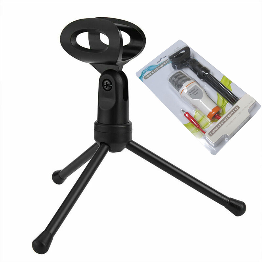 Professiona Microphone Mic Desktop Stand Tropid PC Audio Record 3.5mm Aux Jack