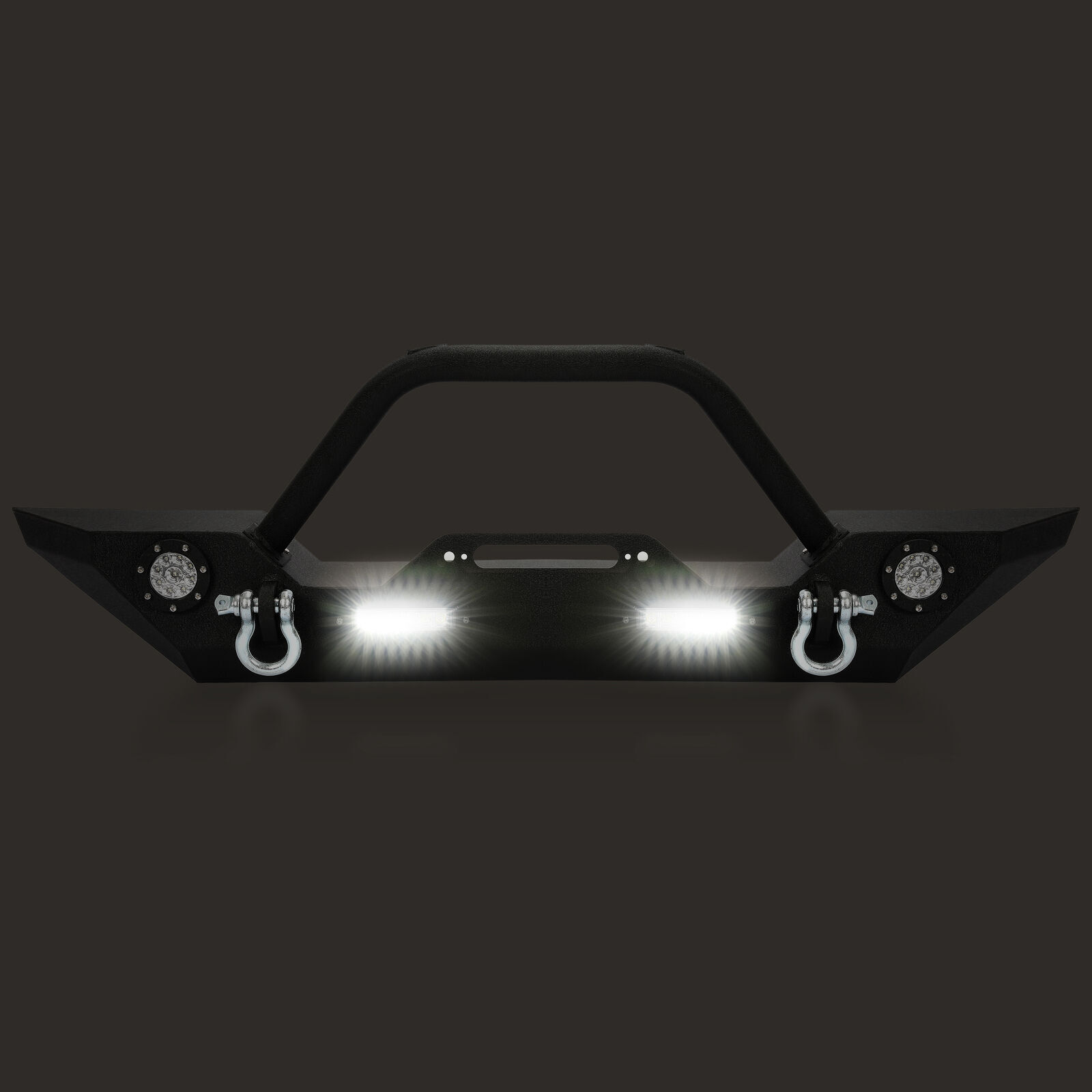 Steel Front Bumper w/LED Lights for Jeep Wrangler JK JL 07-22 Gladiator JT 20-22
