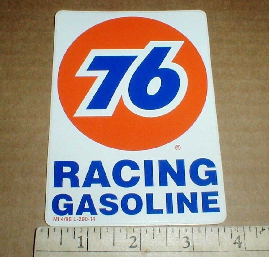 PAIR Union 76 Racing Gasoline 1996 New tool box vtg drag racing decal stickers