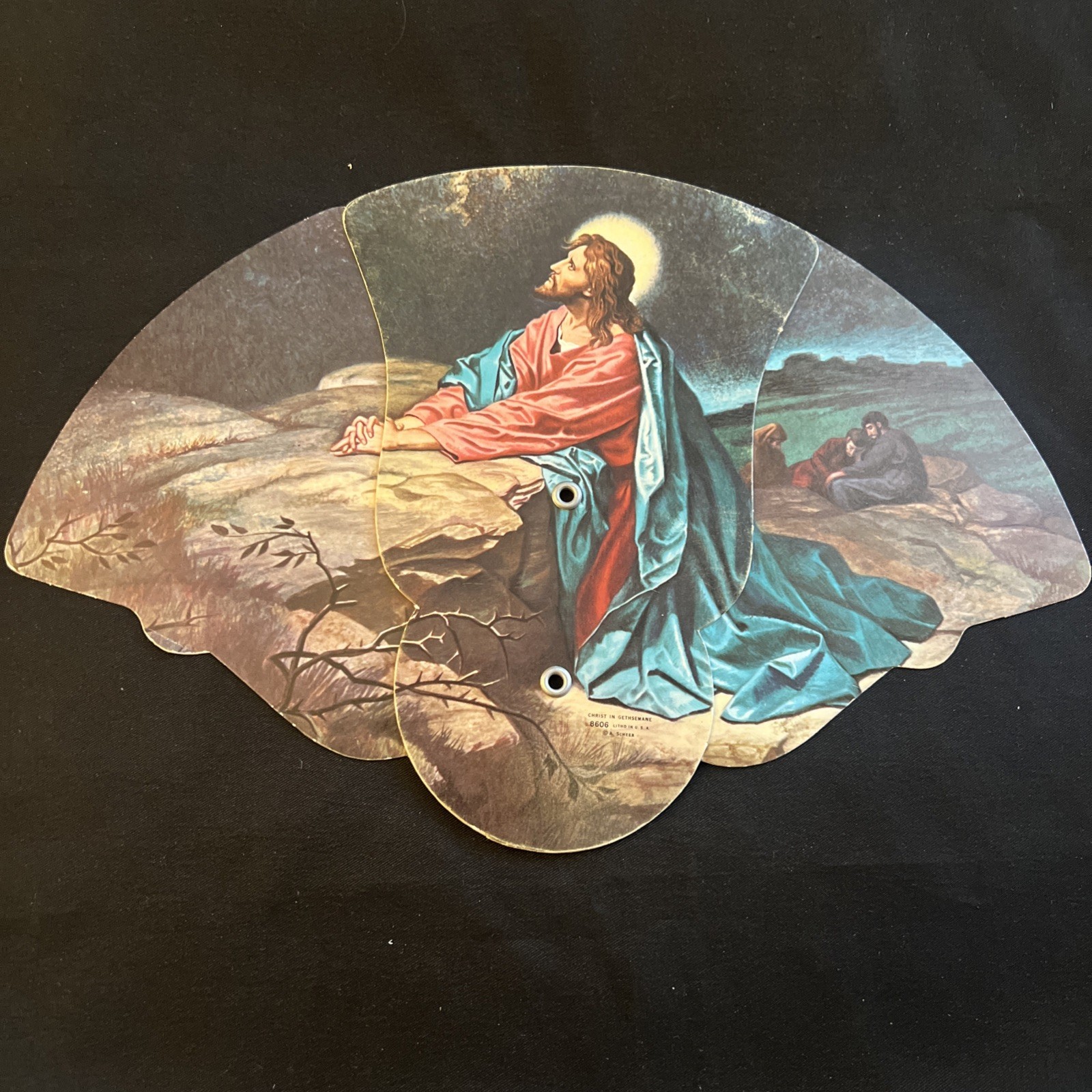 Funeral Home Fan Sauter Funeral Home  "The Good Shepherd"  Vintage Trifold