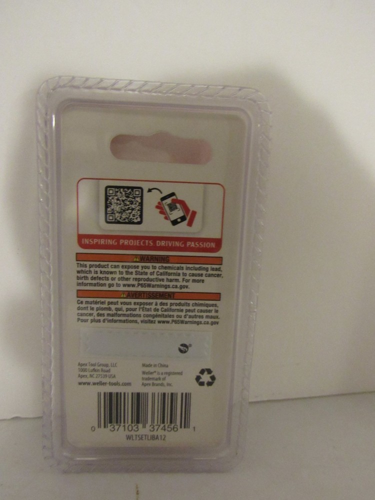 Weller 2-Pack WLTSETLIBA12 Soldering Tips .4MM 4.0MM