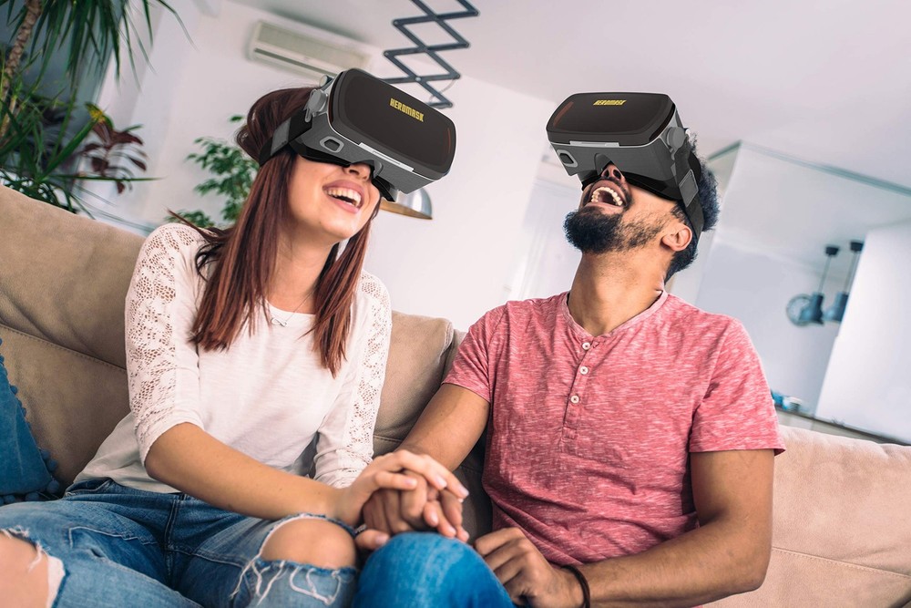 VR Headset with controller - Virtual Reality gaming - 3D glasses Compatible with