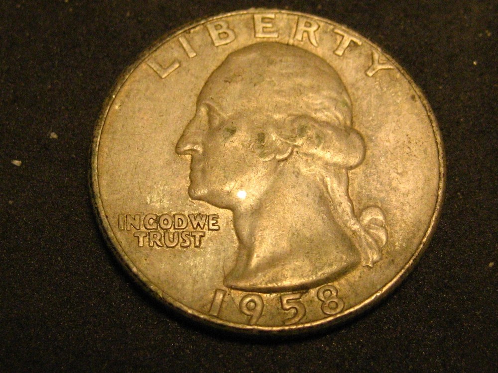 1958-D 90% Silver Washington Head Quarter