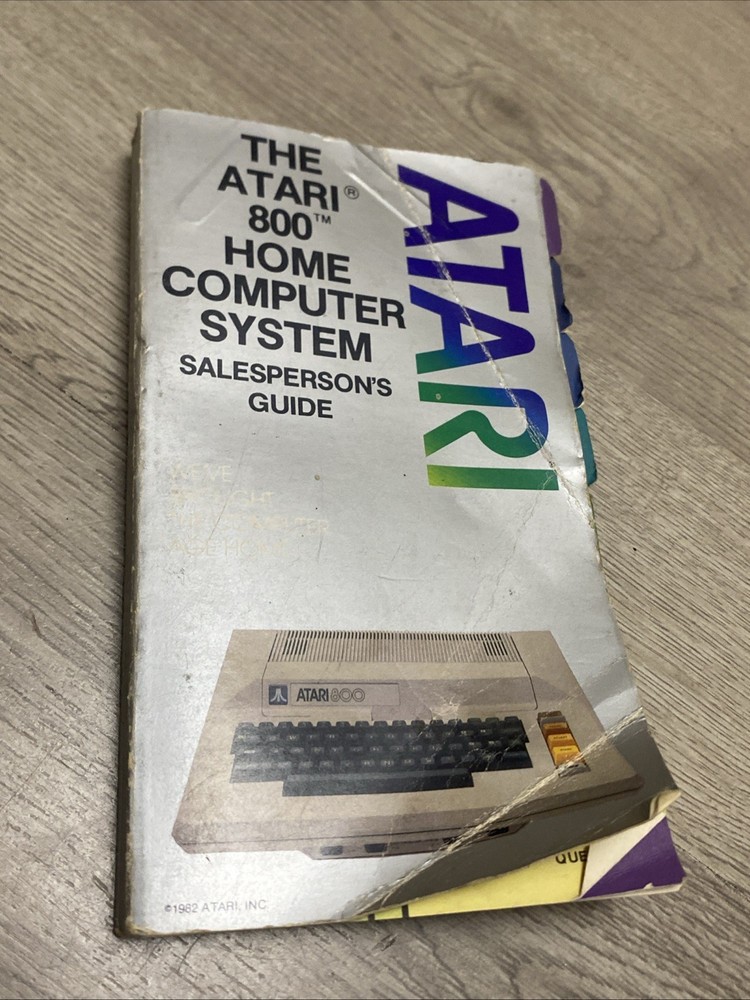Atari 800 Home Computer System Salesperson’s Guide 1982 Book