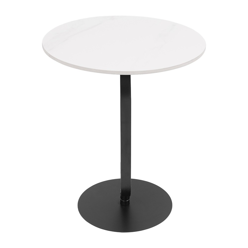 White+ Black Side Table Round Side Table Modern Coffee Table 21.65in Height