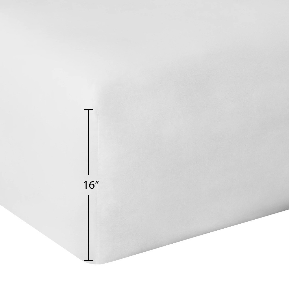 Twin XL Fitted Sheet 300 Thread Count Percale Cotton Blend Easy Care