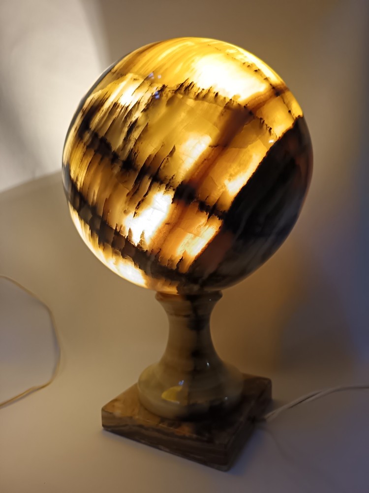 vintage 60s stone table lamp