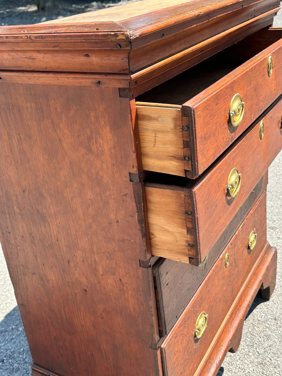 Antique chippendale chest dresser farmhouse country 18th country