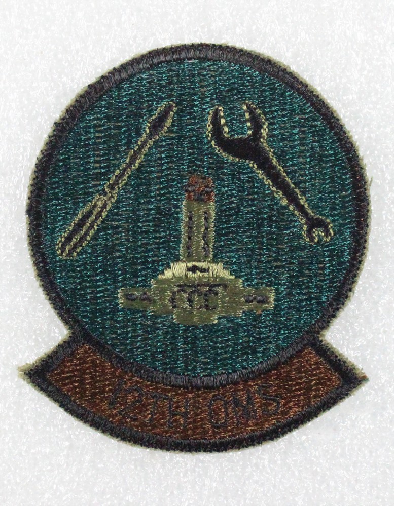USAF Air Force Patch: 12th Organizational Maintenance Squadron - subdued
