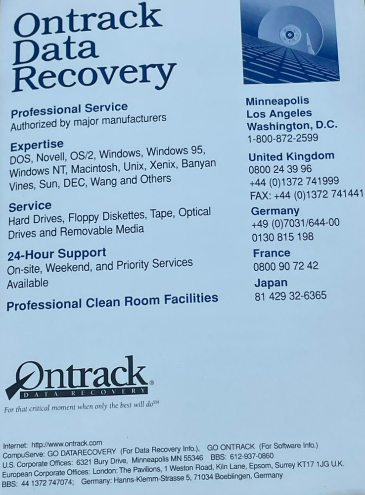 Ontrack Disk Manager, for Bundling Purposes Only, Version # 7.09