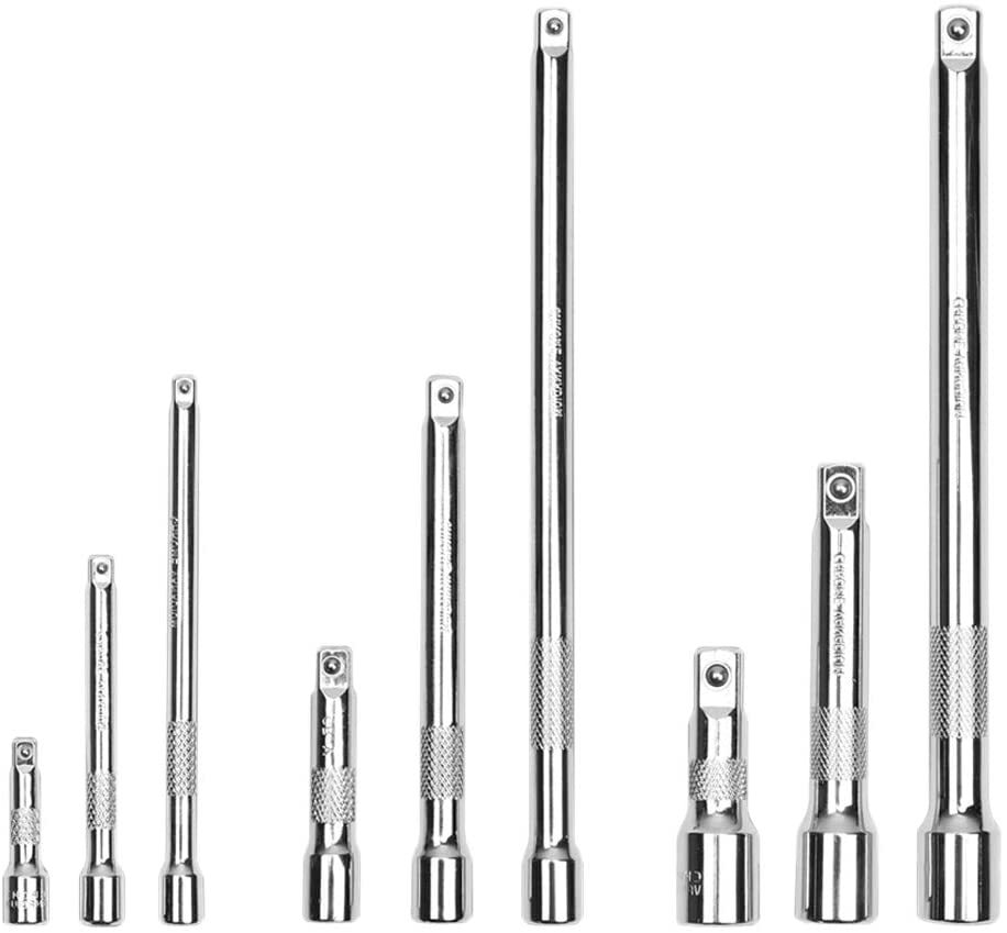 HORUSDY 9 Piece Extension Bar Set 1/4" 3/8" & 1/2" Drive Socket Extensions LONG