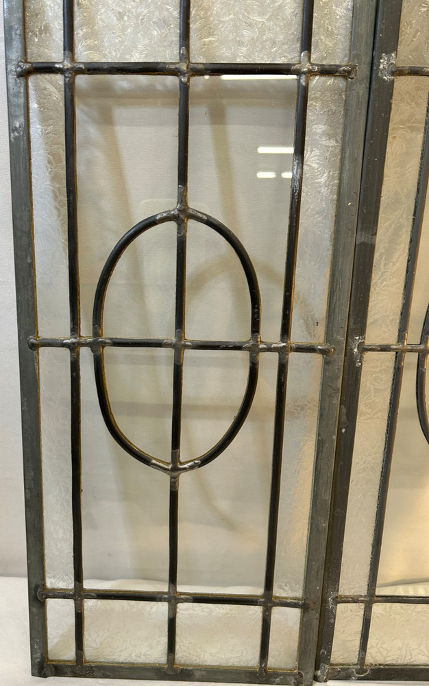 Rectangular Stained Glass Panel frosted design on glass lead frame