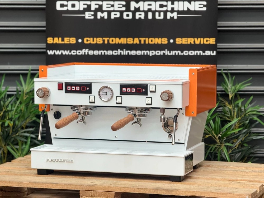 La Marzocco Linea Classic AV 2 Group Espresso Coffee Machine - White & Orange
