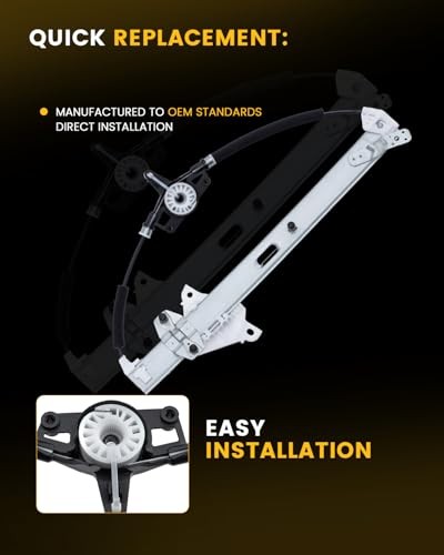 Power Window Regulator Without Motor Compatible with Mazda Front Passenger Side