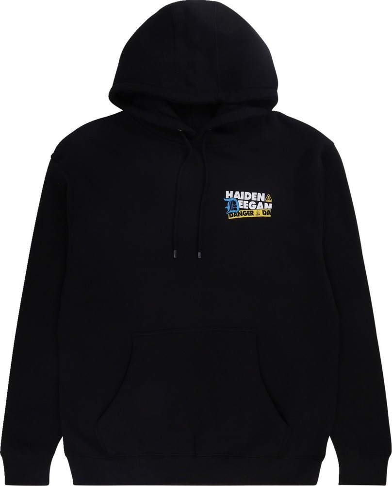 Deegan Caution Mens Pullover Hoody Black