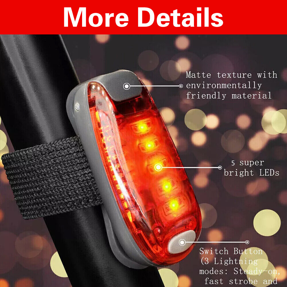 1-4PCS LED Night Safety Light Clip On Strobe Running Lights For Cycling Warning