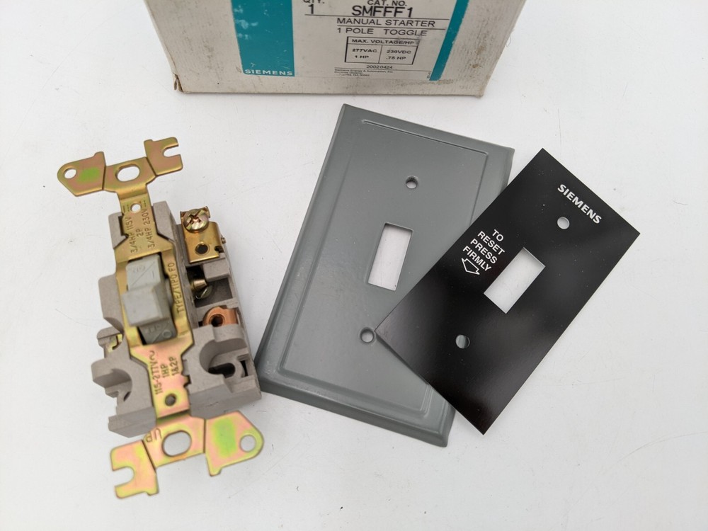 Siemens SMFFF1 Class SMF Manual Starter Toggle Operator 277 Volt AC 1HP 1 Pole