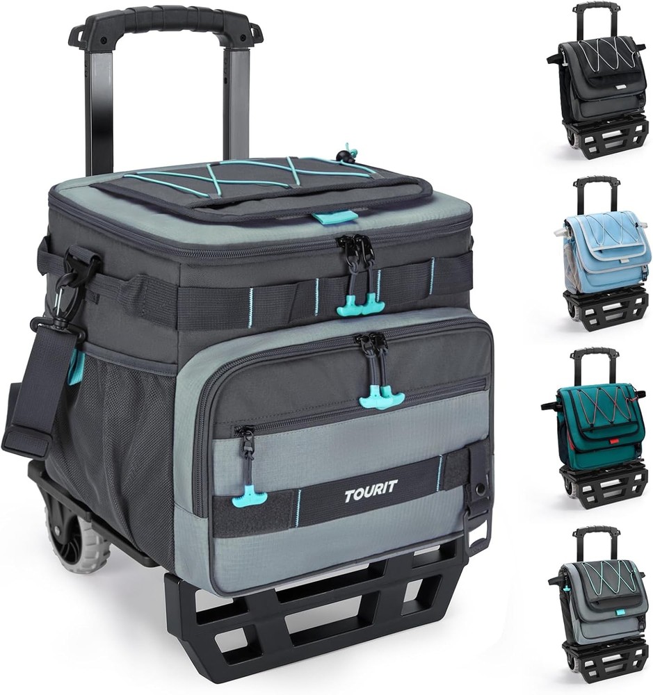 TOURIT 48 Can RollingCoolerwithWheels Collapsible Insulated Soft SidedWaterproof