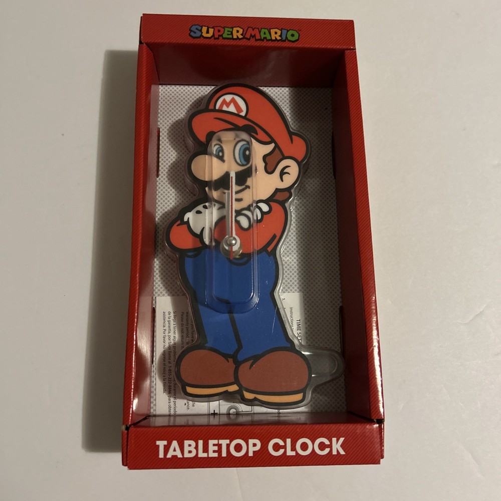 Retro Nintendo Super Mario Tabletop Clock Battery Powered