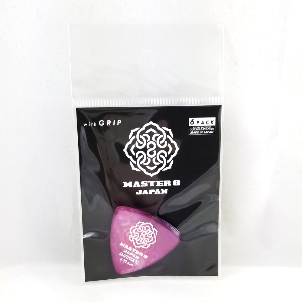 Master 8 Japan INFINIX-U Grip Guitar Triangle Pick - 0.73mm Thin 6-Pack