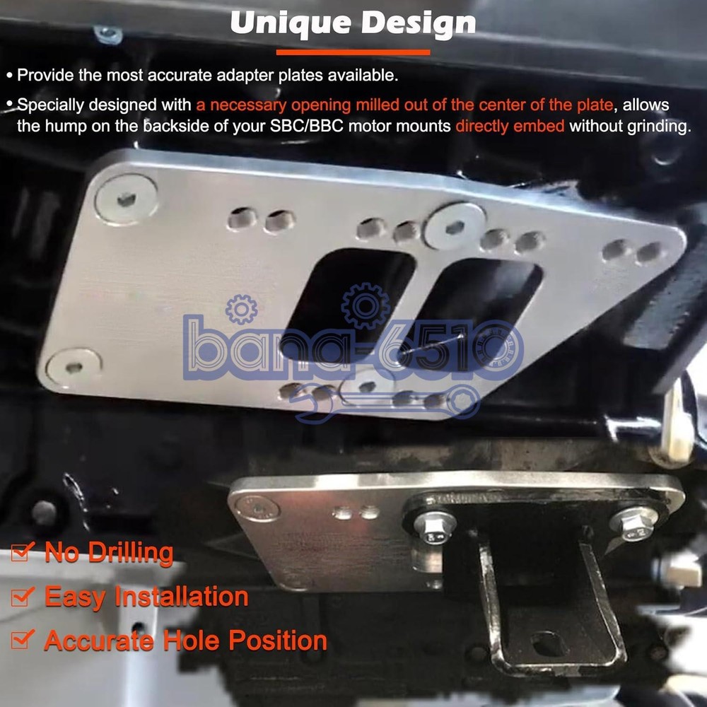 Motor Mounts Adapter Plates Swap Bracket Small Block for LS Engine Conversion