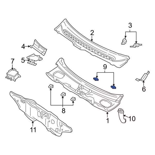 Genuine Ford Cowl Top Panel Plug W706010-S300