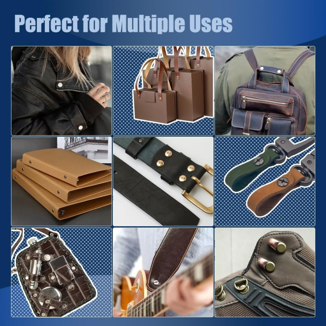 130 Sets Black Chicago Screws Kit M4 M5 Binding Rivets for Leather Belt Book DIY