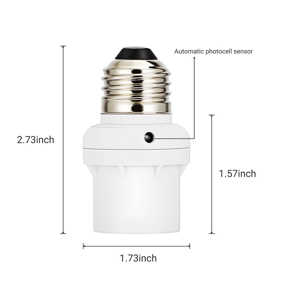 DEWENWILS Light Sensor Socket, Dusk to Dawn Sensor Socket, Light Bulb Socket