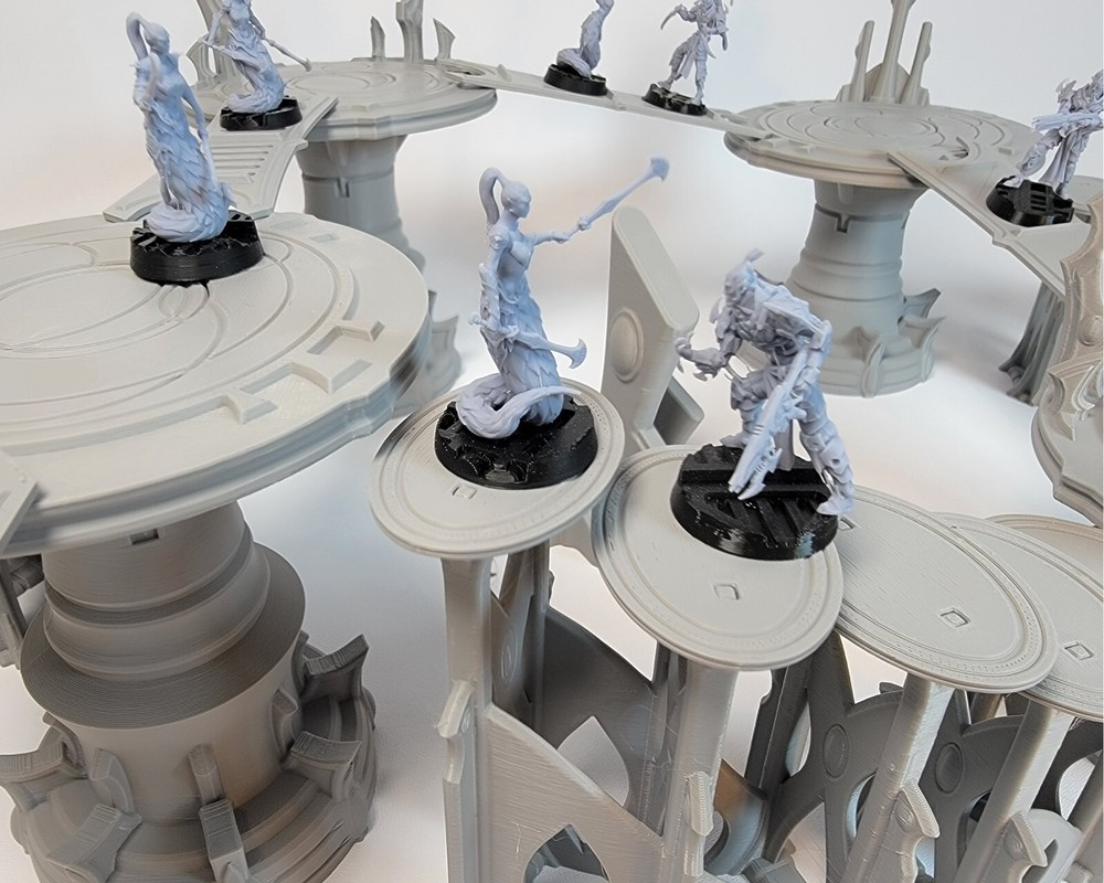 Elven Sky Bridge Platform Set 28mm Tabletop Wargame Terrain