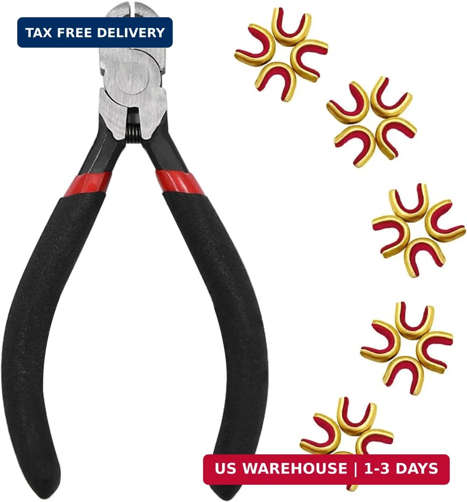 Archery Bow String Nocking Points Set - 20 Pcs Brass Nocking Points and Pliers f